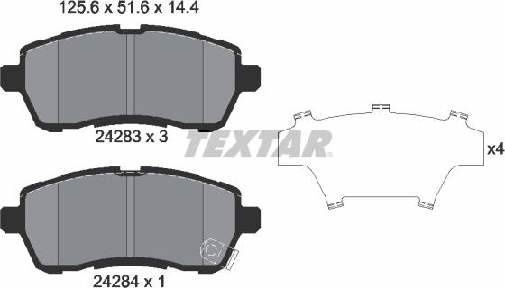 Textar 2428314 - Kit de plaquettes de frein, frein à disque cwaw.fr