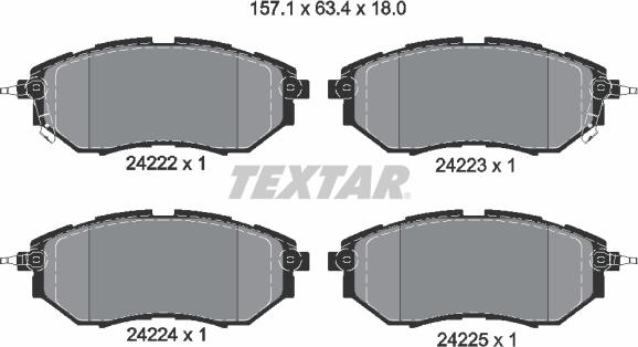 Textar 2422201 - Kit de plaquettes de frein, frein à disque cwaw.fr