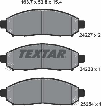 Textar 2422704 - Kit de plaquettes de frein, frein à disque cwaw.fr