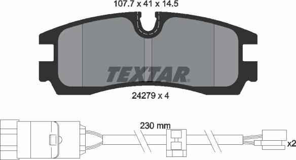 Textar 2427901 - Kit de plaquettes de frein, frein à disque cwaw.fr