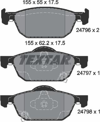 Textar 2479601 - Kit de plaquettes de frein, frein à disque cwaw.fr