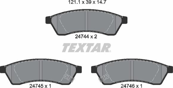 Textar 2474401 - Kit de plaquettes de frein, frein à disque cwaw.fr