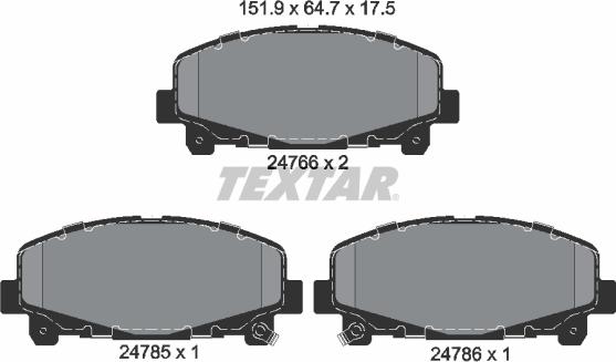 Textar 2476601 - Kit de plaquettes de frein, frein à disque cwaw.fr