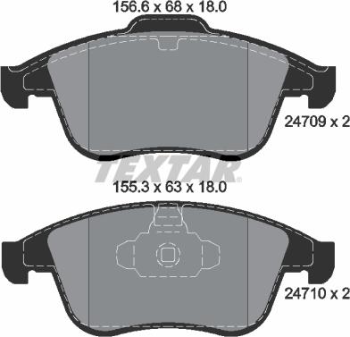 Textar 2470901 - Kit de plaquettes de frein, frein à disque cwaw.fr