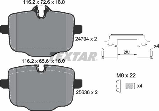 Textar 2470401 - Kit de plaquettes de frein, frein à disque cwaw.fr