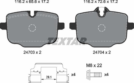 Textar 2470303 - Kit de plaquettes de frein, frein à disque cwaw.fr