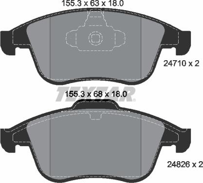 Textar 2471001 - Kit de plaquettes de frein, frein à disque cwaw.fr