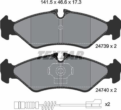 Textar 2473901 - Kit de plaquettes de frein, frein à disque cwaw.fr