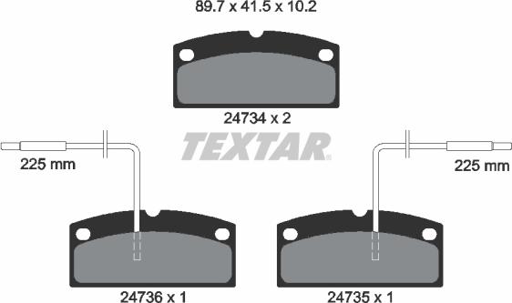 Textar 2473401 - Kit de plaquettes de frein, frein à disque cwaw.fr