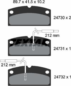 Textar 2473001 - Kit de plaquettes de frein, frein à disque cwaw.fr