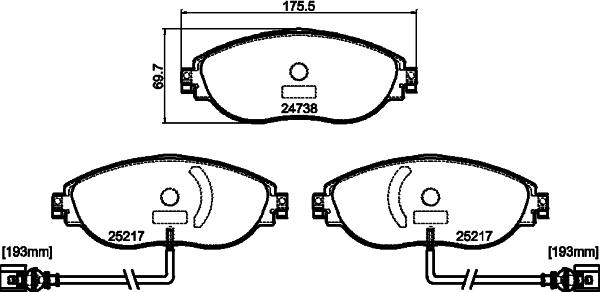 Textar 2473808 - Kit de plaquettes de frein, frein à disque cwaw.fr