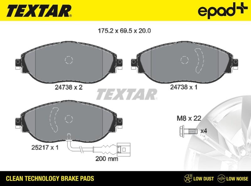 Textar 2473803CP - Kit de plaquettes de frein, frein à disque cwaw.fr