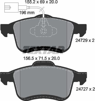 Textar 2472901 - Kit de plaquettes de frein, frein à disque cwaw.fr