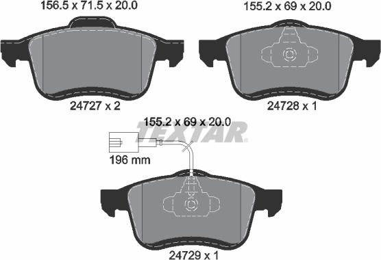 Textar 2472701 - Kit de plaquettes de frein, frein à disque cwaw.fr