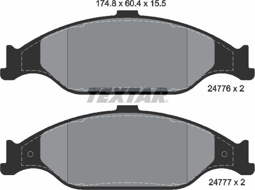 Textar 2477601 - Kit de plaquettes de frein, frein à disque cwaw.fr