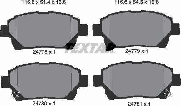 Textar 2477801 - Kit de plaquettes de frein, frein à disque cwaw.fr