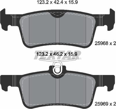 Textar 2596801 - Kit de plaquettes de frein, frein à disque cwaw.fr