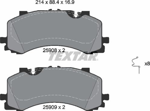 Textar 2590801 - Kit de plaquettes de frein, frein à disque cwaw.fr