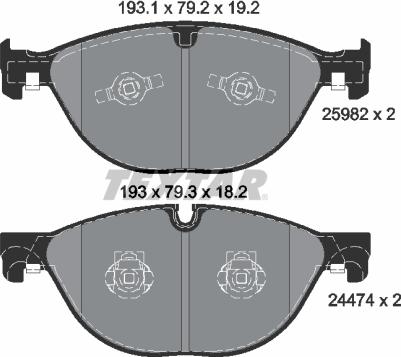 Textar 2598201 - Kit de plaquettes de frein, frein à disque cwaw.fr