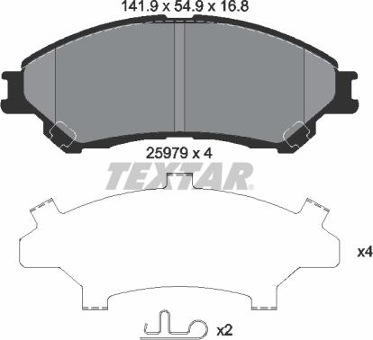 Textar 2597901 - Kit de plaquettes de frein, frein à disque cwaw.fr