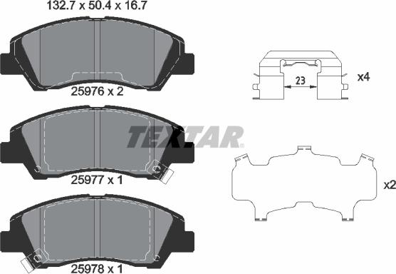 Textar 2597601 - Kit de plaquettes de frein, frein à disque cwaw.fr