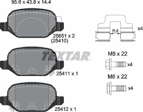 Textar 2541001 - Kit de plaquettes de frein, frein à disque cwaw.fr