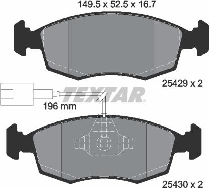 Textar 2542901 - Kit de plaquettes de frein, frein à disque cwaw.fr