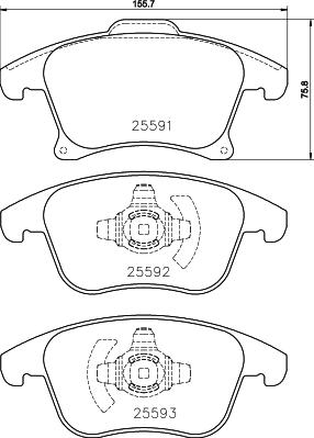 Textar 2559101 - Kit de plaquettes de frein, frein à disque cwaw.fr