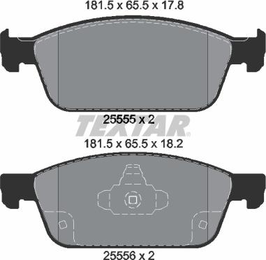 Textar 2555501 - Kit de plaquettes de frein, frein à disque cwaw.fr