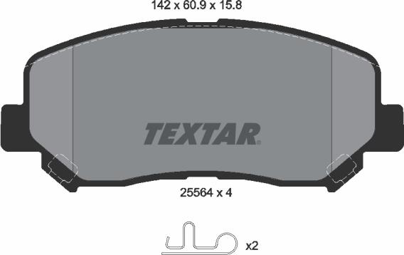 Textar 2556401 - Kit de plaquettes de frein, frein à disque cwaw.fr