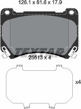 Textar 2551301 - Kit de plaquettes de frein, frein à disque cwaw.fr