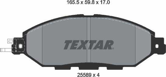 Textar 2558901 - Kit de plaquettes de frein, frein à disque cwaw.fr