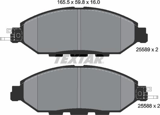 Textar 2558903 - Kit de plaquettes de frein, frein à disque cwaw.fr