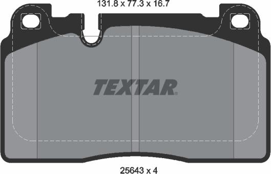 Textar 2564305 - Kit de plaquettes de frein, frein à disque cwaw.fr