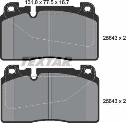 Textar 2564301 - Kit de plaquettes de frein, frein à disque cwaw.fr