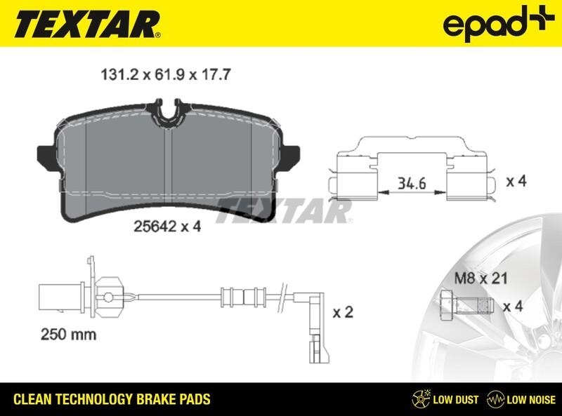 Textar 2564201CP - Kit de plaquettes de frein, frein à disque cwaw.fr