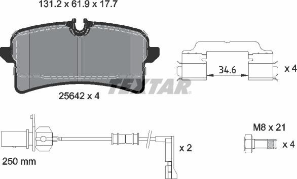 Textar 2564201 - Kit de plaquettes de frein, frein à disque cwaw.fr