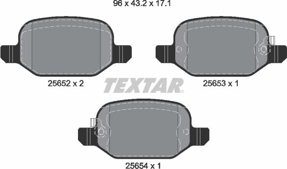 Textar 2565201 - Kit de plaquettes de frein, frein à disque cwaw.fr