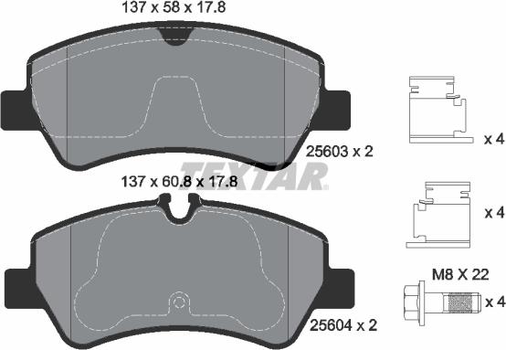 Textar 2560301 - Kit de plaquettes de frein, frein à disque cwaw.fr