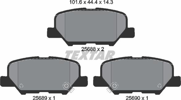 Textar 2568801 - Kit de plaquettes de frein, frein à disque cwaw.fr