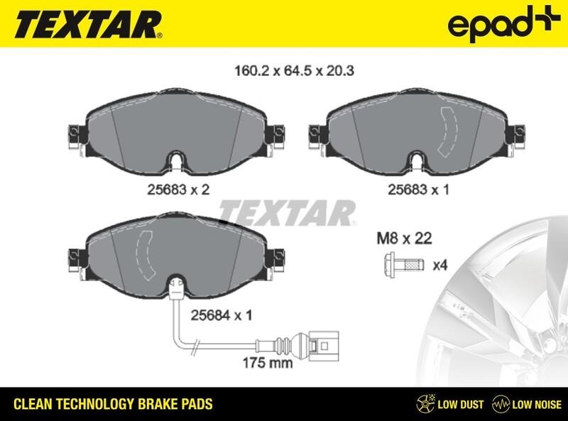 Textar 2568301CP - Kit de plaquettes de frein, frein à disque cwaw.fr