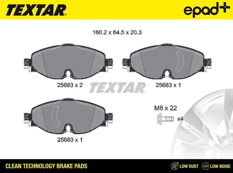 Textar 2568303CP - Kit de plaquettes de frein, frein à disque cwaw.fr