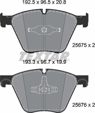 Textar 2567501 - Kit de plaquettes de frein, frein à disque cwaw.fr