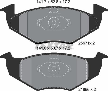 Textar 2567101 - Kit de plaquettes de frein, frein à disque cwaw.fr