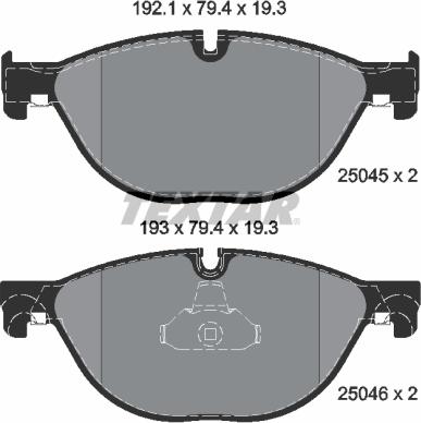 Textar 2504501 - Kit de plaquettes de frein, frein à disque cwaw.fr