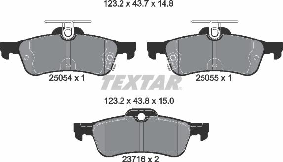 Textar 2505401 - Kit de plaquettes de frein, frein à disque cwaw.fr