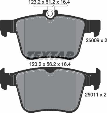 Textar 2500901 - Kit de plaquettes de frein, frein à disque cwaw.fr