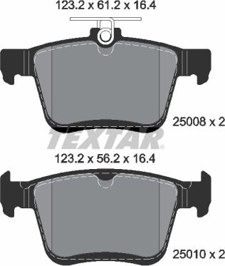 Textar 2500801 - Kit de plaquettes de frein, frein à disque cwaw.fr