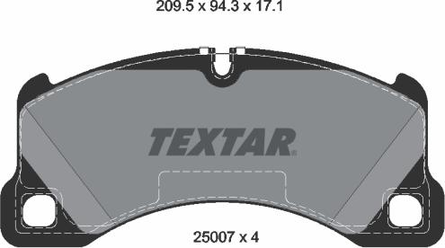 Textar 2500701 - Kit de plaquettes de frein, frein à disque cwaw.fr