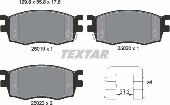 Textar 2501901 - Kit de plaquettes de frein, frein à disque cwaw.fr